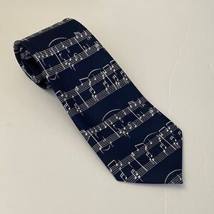 Musical ‘Music Notes’ Patterned Navy Tie